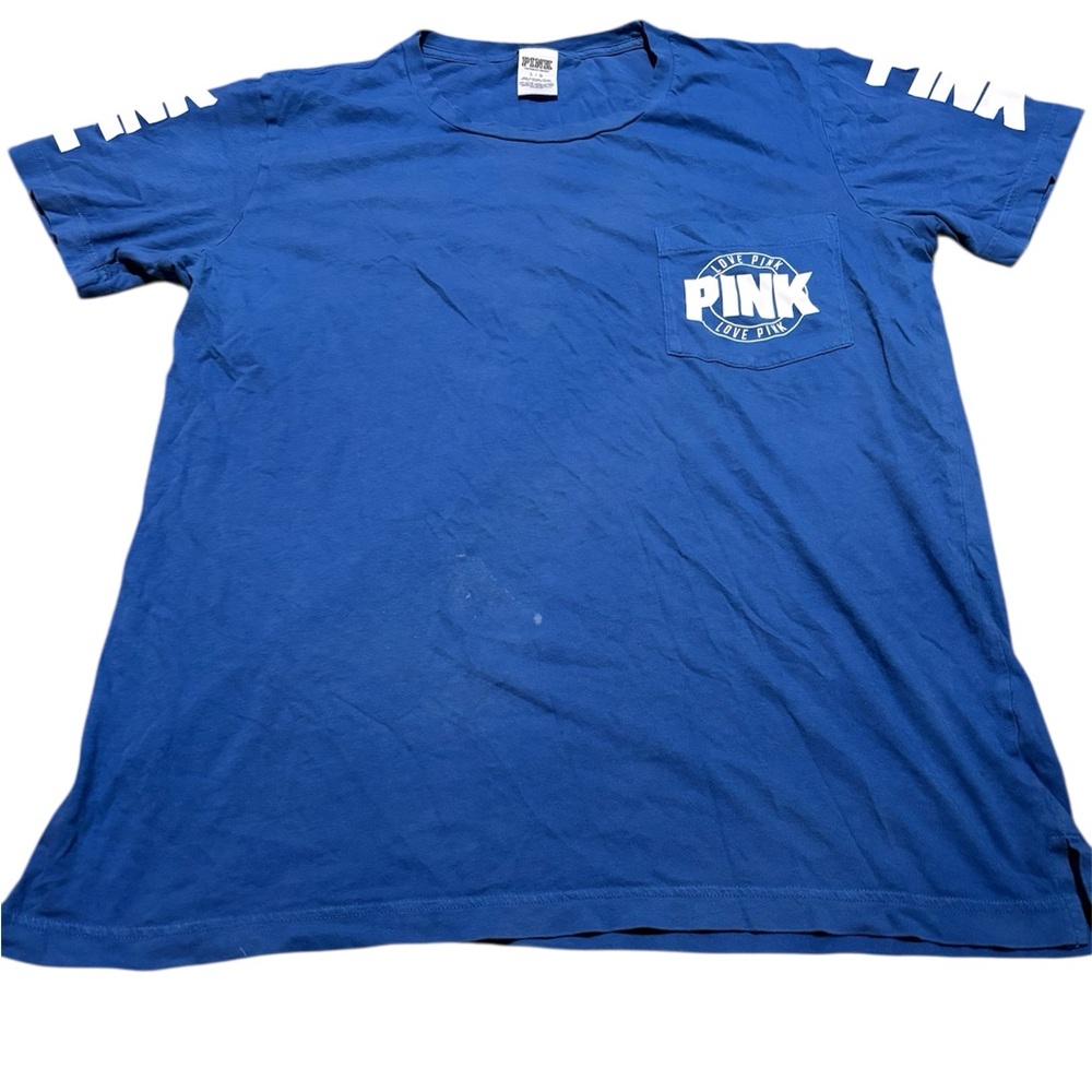 PINK Victoria's Secret Blue Logo Tee